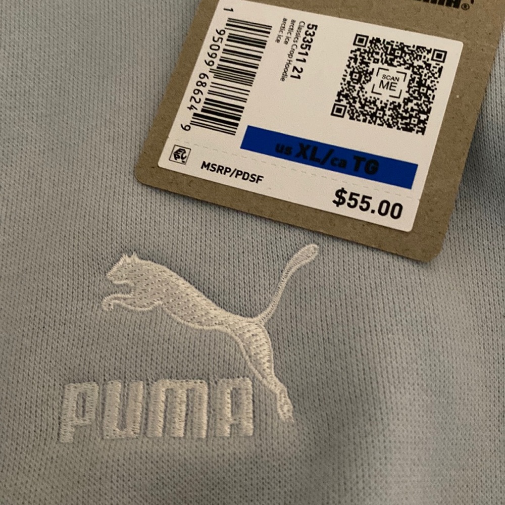 Puma cropped hooded sweatshirt XL NWT